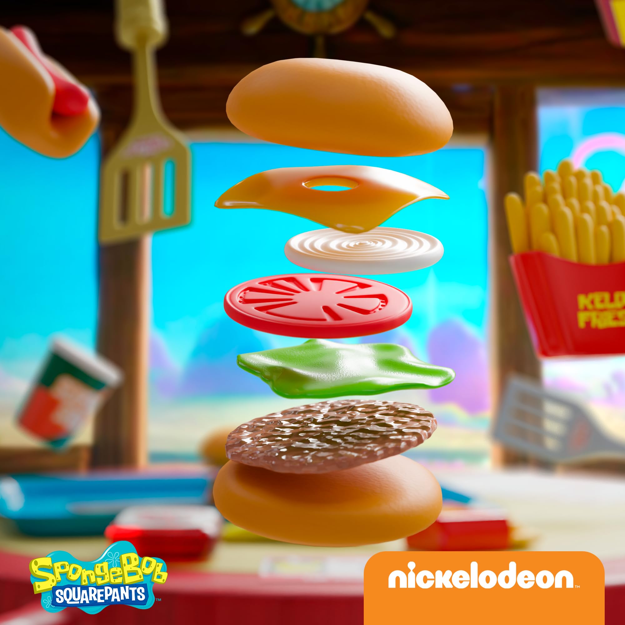 Lollipop SpongeBob Krusty Krab tray supports organized pretend service.