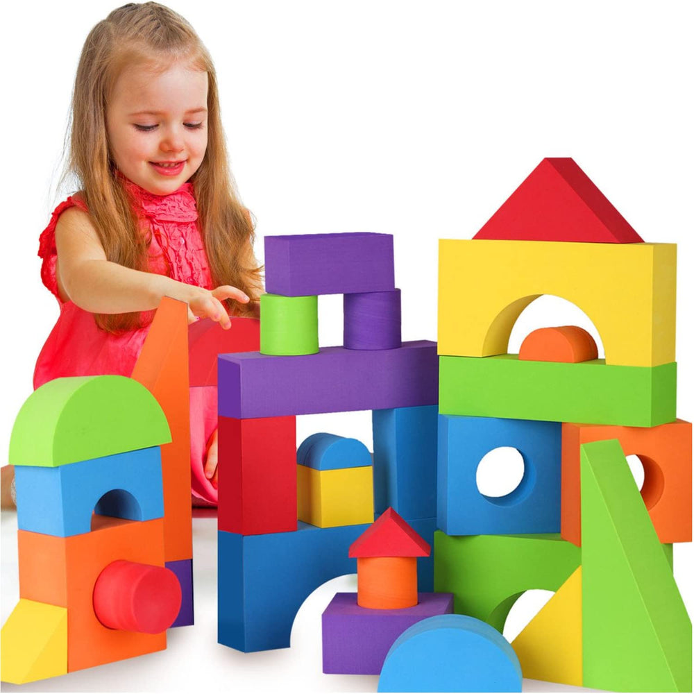LOLO TOYS giant foam blocks set in packaging ready for clean, organized play.