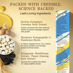 LOLX lash serum close-up shows even distribution along lashes.