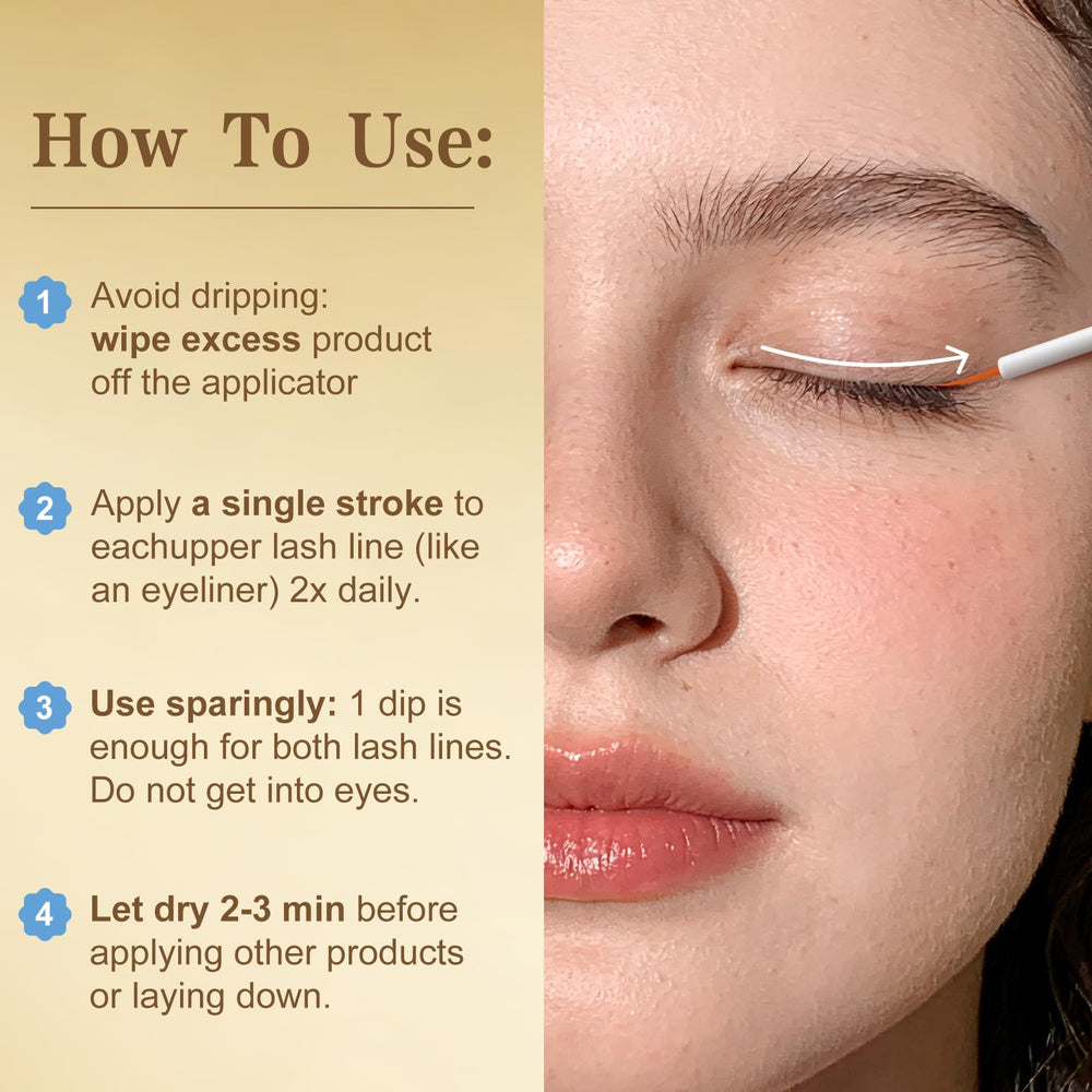 LOLX Blue Lotus extract label highlights gentle lash conditioning.