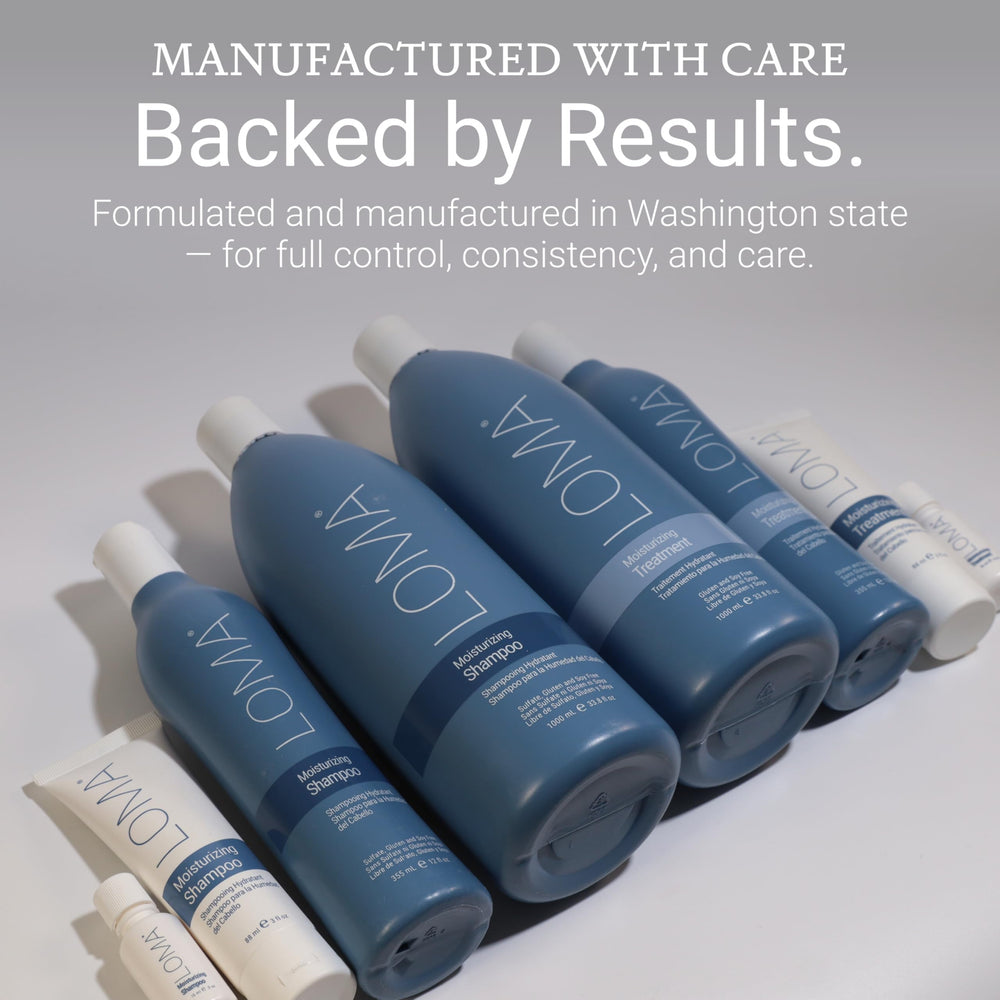 Loma Moisturizing Shampoo dry scalp care shot implies soothing daily ritual