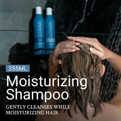 Loma Moisturizing Shampoo Aloe Moist Complex close-up highlighting organic moisture boosters