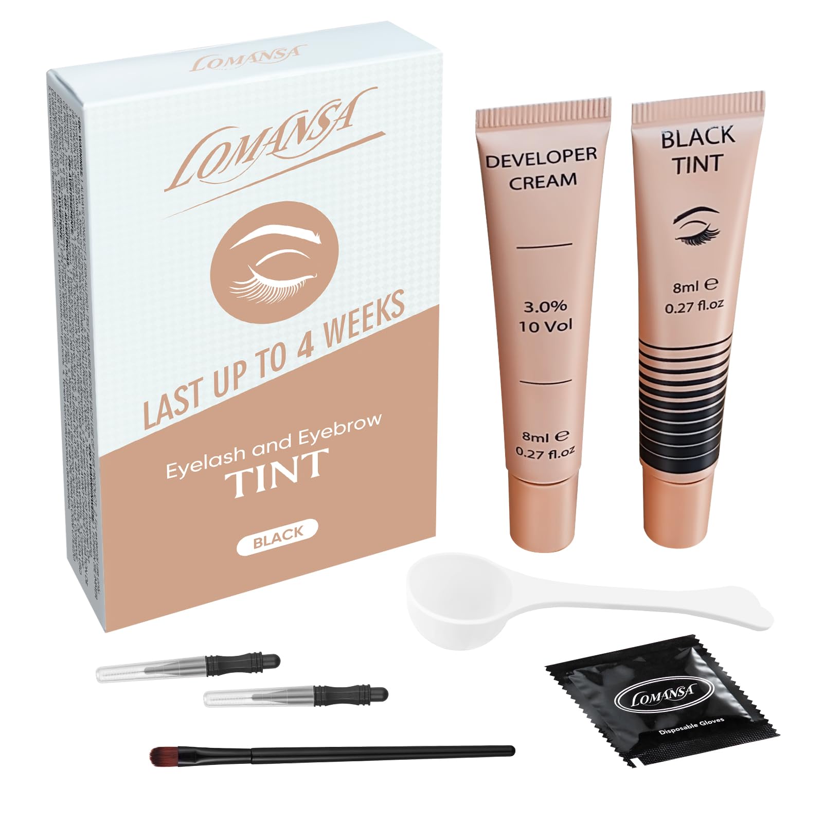 Lomansa lash tint kit black tint bottle for bold at-home color