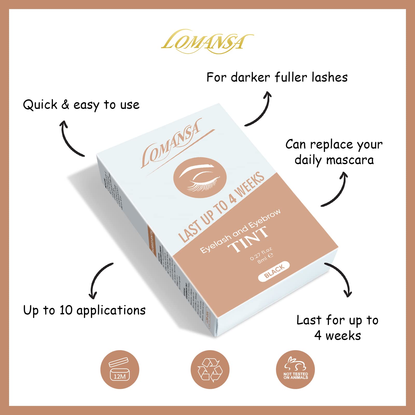 Lomansa lash tint kit long-lasting results up to four weeks
