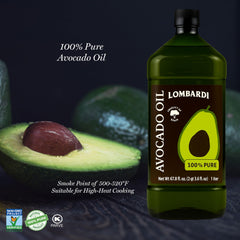 LOMBARDI 100% Pure avocado oil label close-up premium quality
