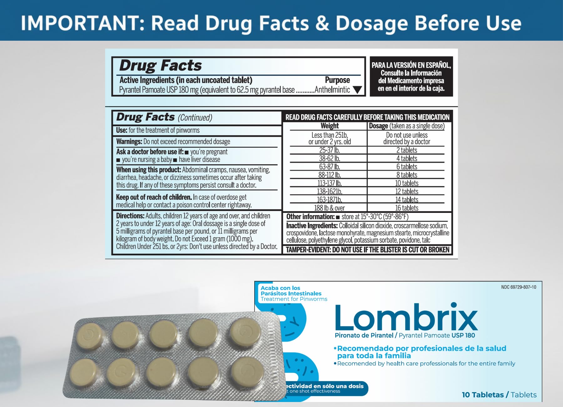 Lombrix tablet easy-to-take, mess-free solution for routine wellness at home.