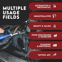 London Labs nitrile gloves designed for mechanics use and protection from grease.