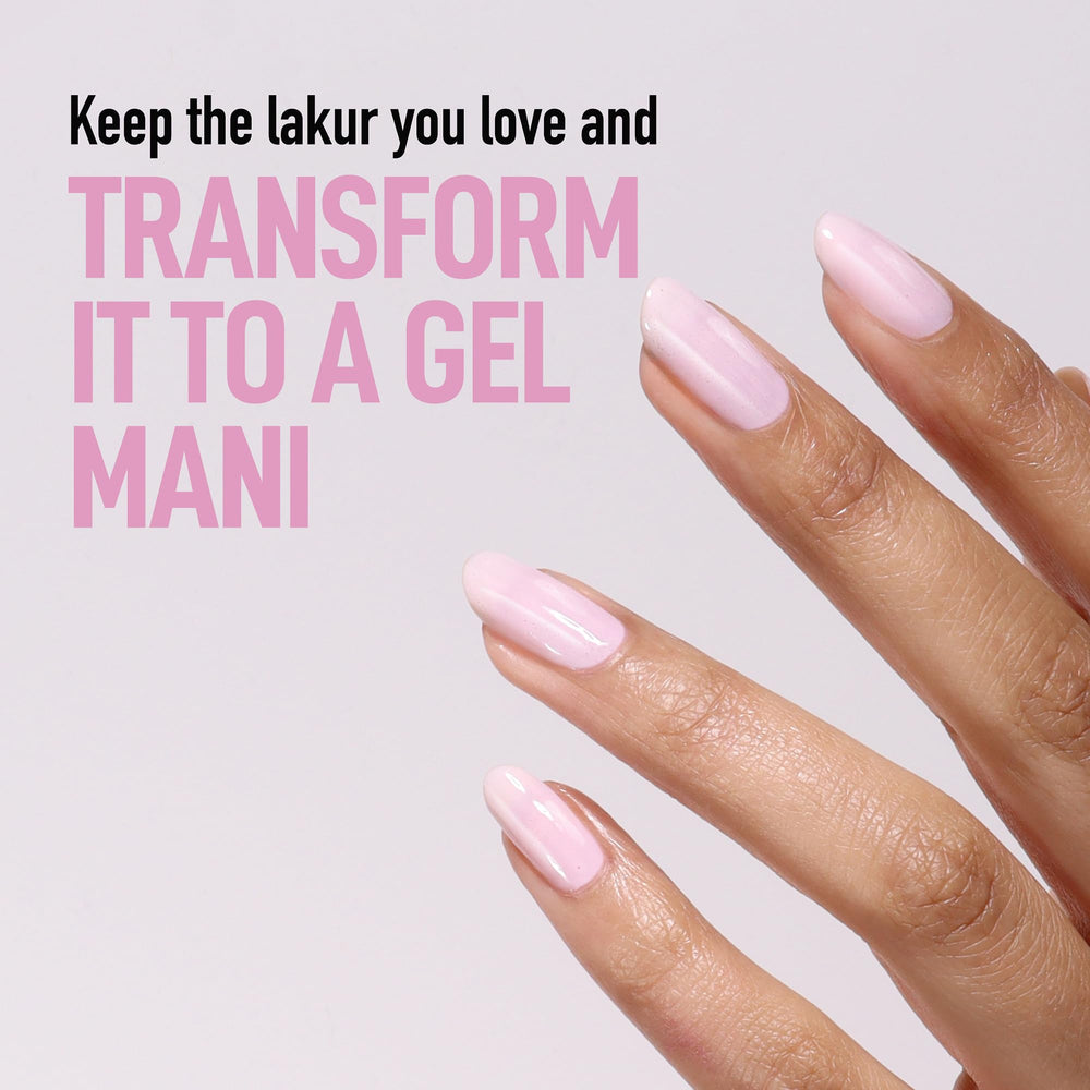 LONDONTOWN GelShift applied on polish to create a gel-like look.