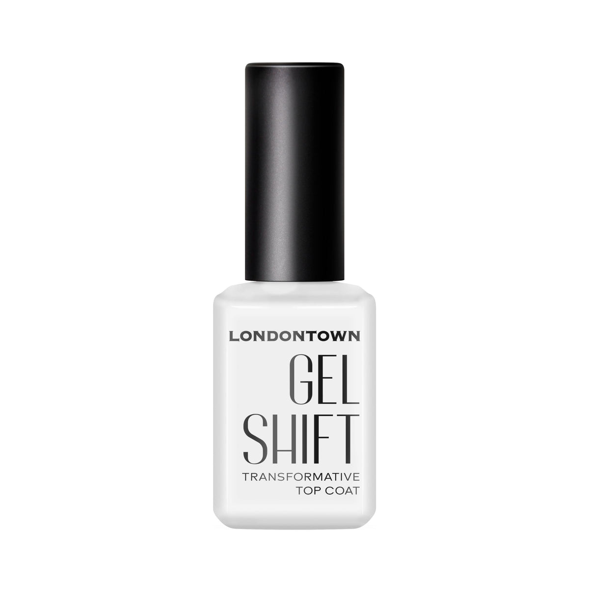 LONDONTOWN GelShift bottle and brush transforming polish into a gel finish.