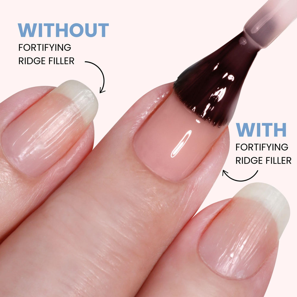 LONDONTOWN Kur Nail Ridge Filler nails before after showing texture improvement