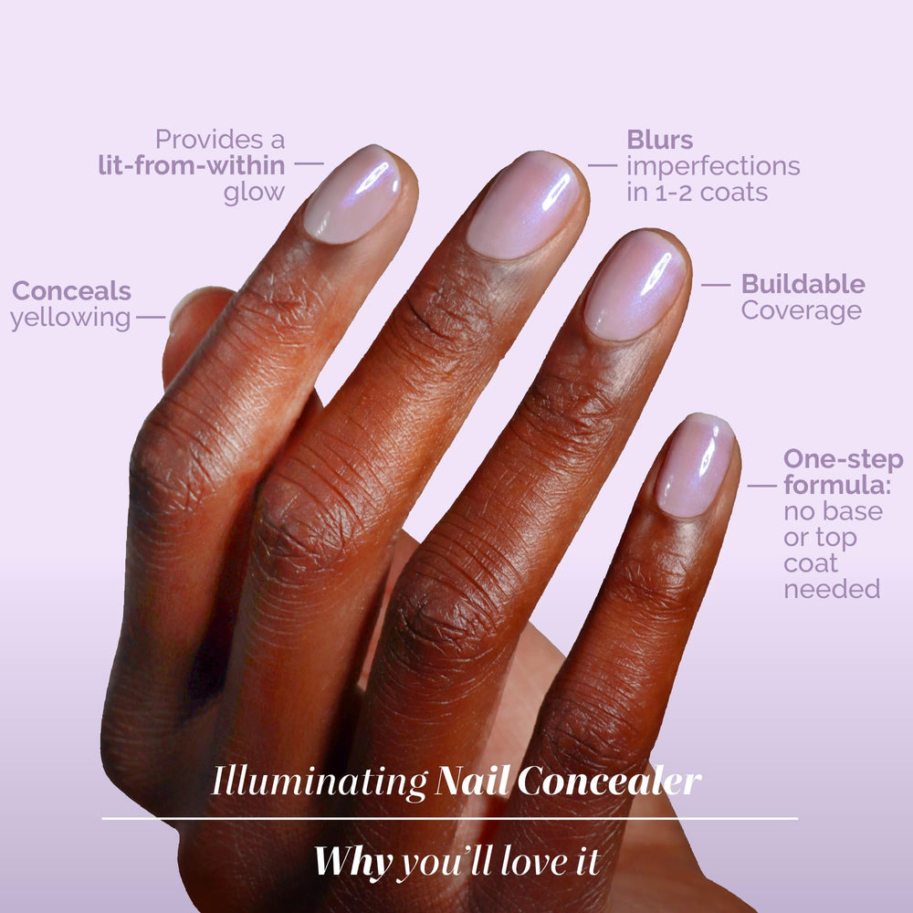 Londontown Lavender Illuminating Nail Concealer cap close-up for effortless on-the-go use.