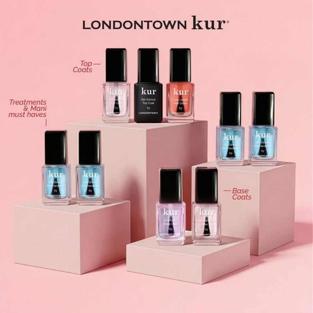 LONDONTOWN Luxe Length Nail Gloss packaging suggests multi-use base coat.