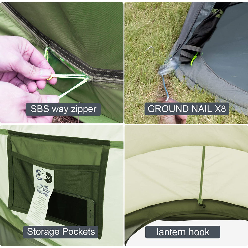 Londtren pop-up tent durable 190T polyester fabric and PE groundsheet.