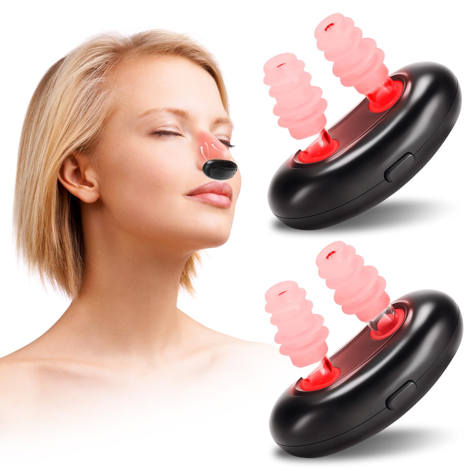 Lonicerkz Colds red light nasal therapy front view showing nasal device and glow for comfort