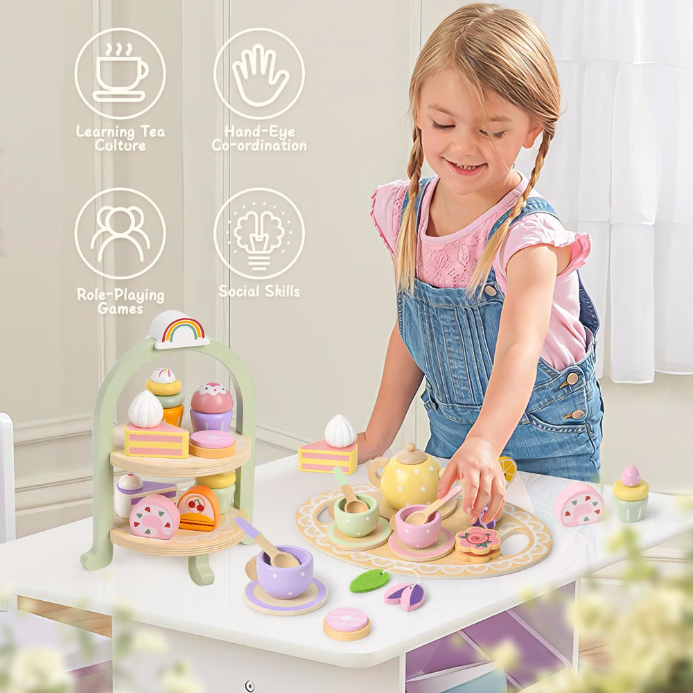 Lonico dessert rack storage keeps pieces organized after play