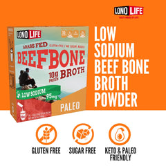 LonoLife collagen-rich broth powder close-up emphasizes natural ingredients