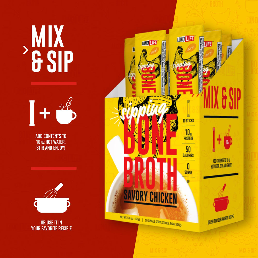 Keto and Paleo friendly broth packaging from LonoLife