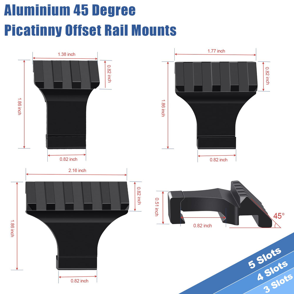 LONSEL aluminum alloy rail mount with matte black finish for sturdy, lightweight support.