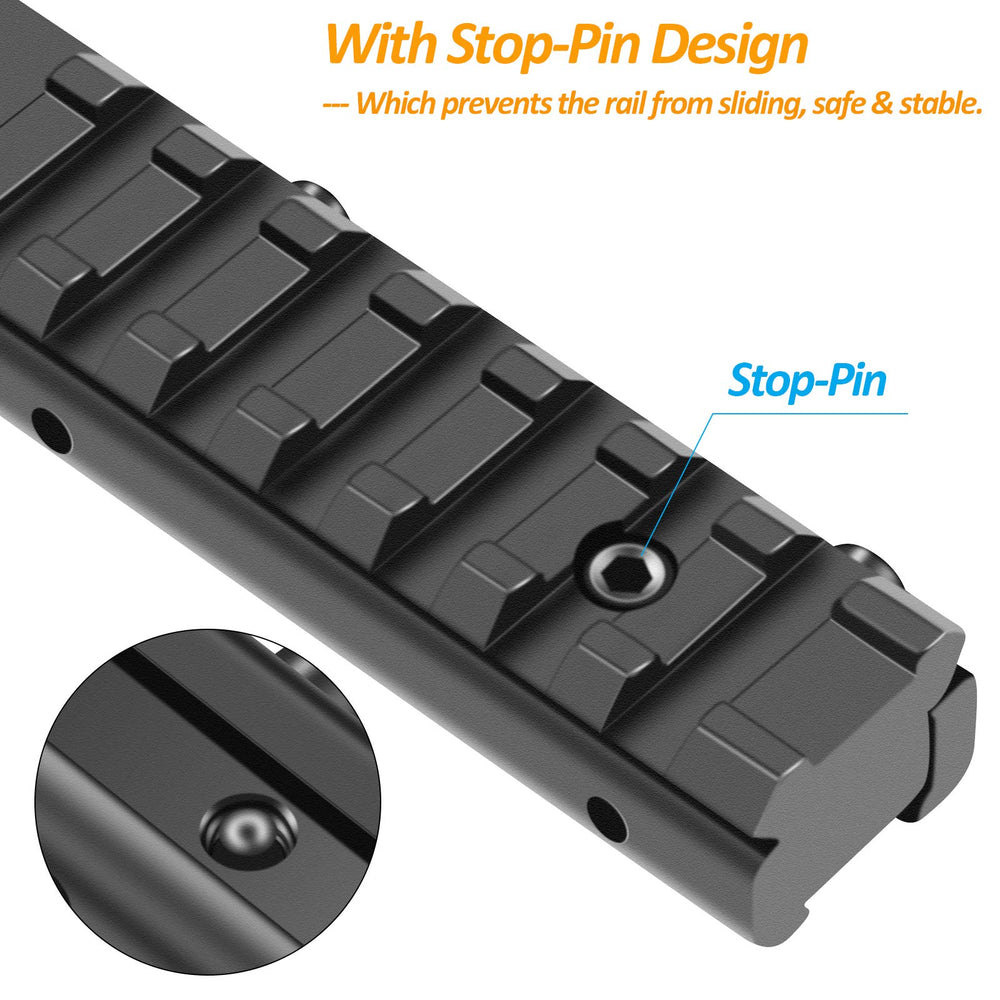 LONSEL side profile of the dovetail to Picatinny adapter highlighting compact mount