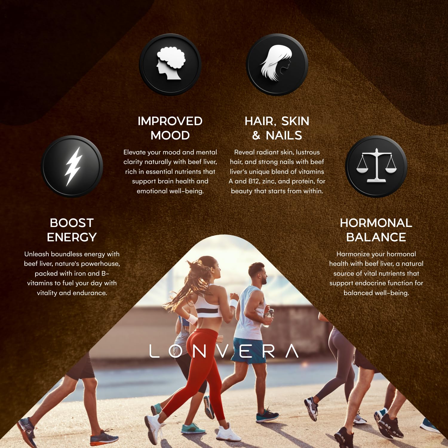 Lonvera bottle with capsules ready for two-capsule daily use