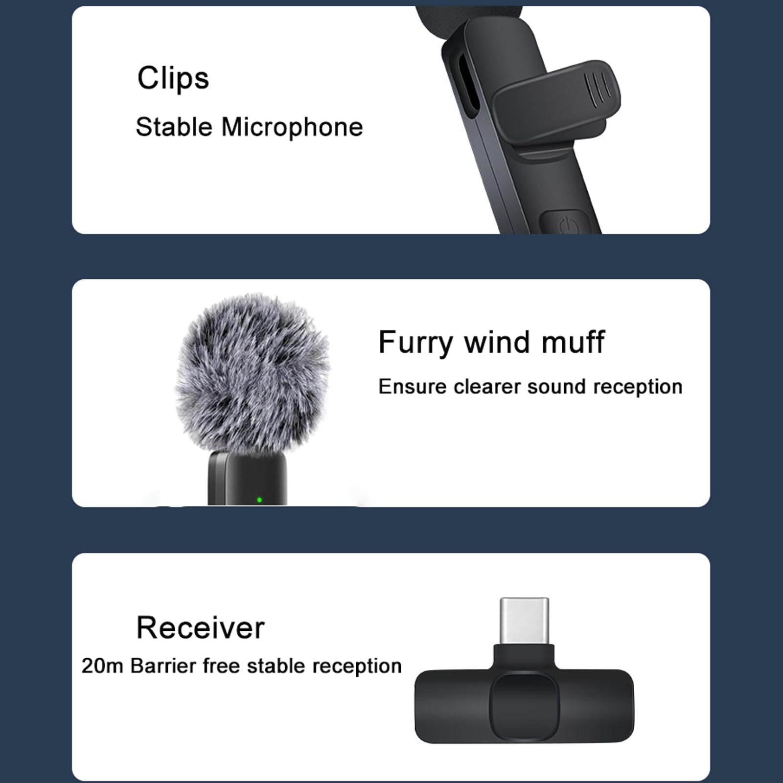 LOOBOAKY compact clip-on microphone for discreet on-clothing use.