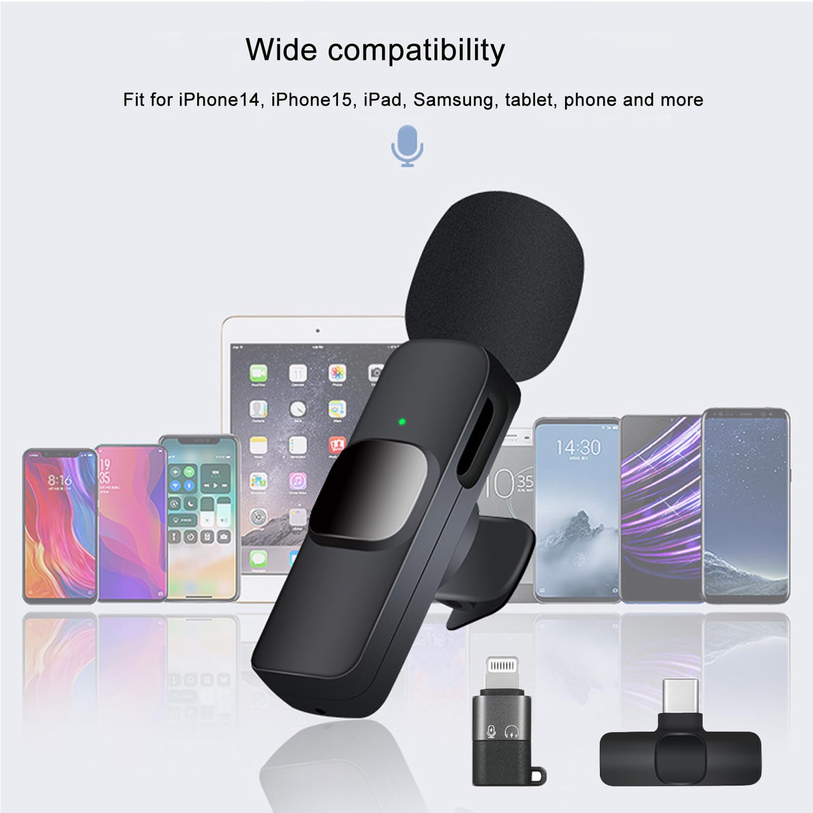 LOOBOAKY two-pack lapel mics enable simultaneous interviews with clear sound.