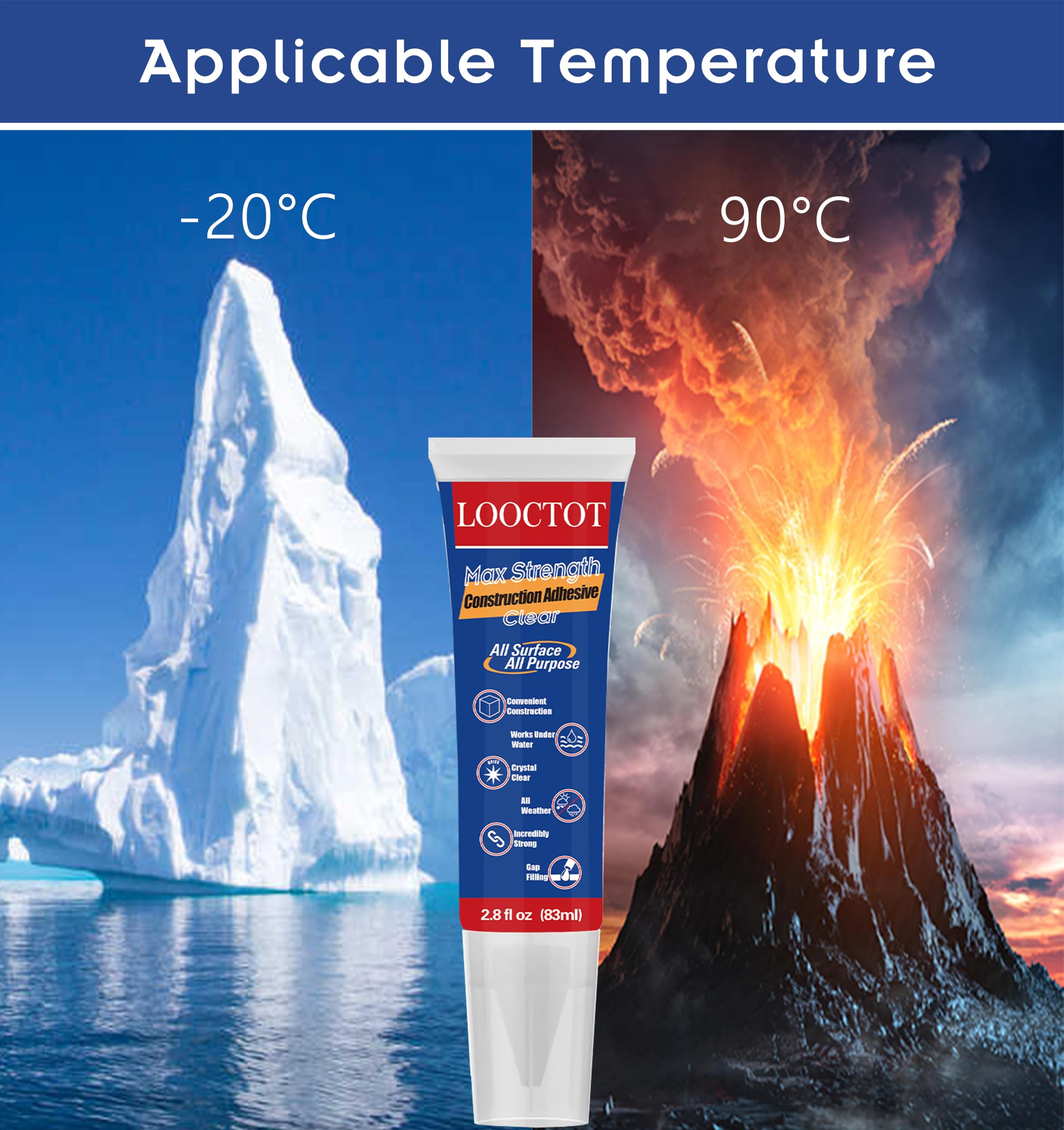 Press and hold for a secure initial bond with LOOCTOT adhesive.