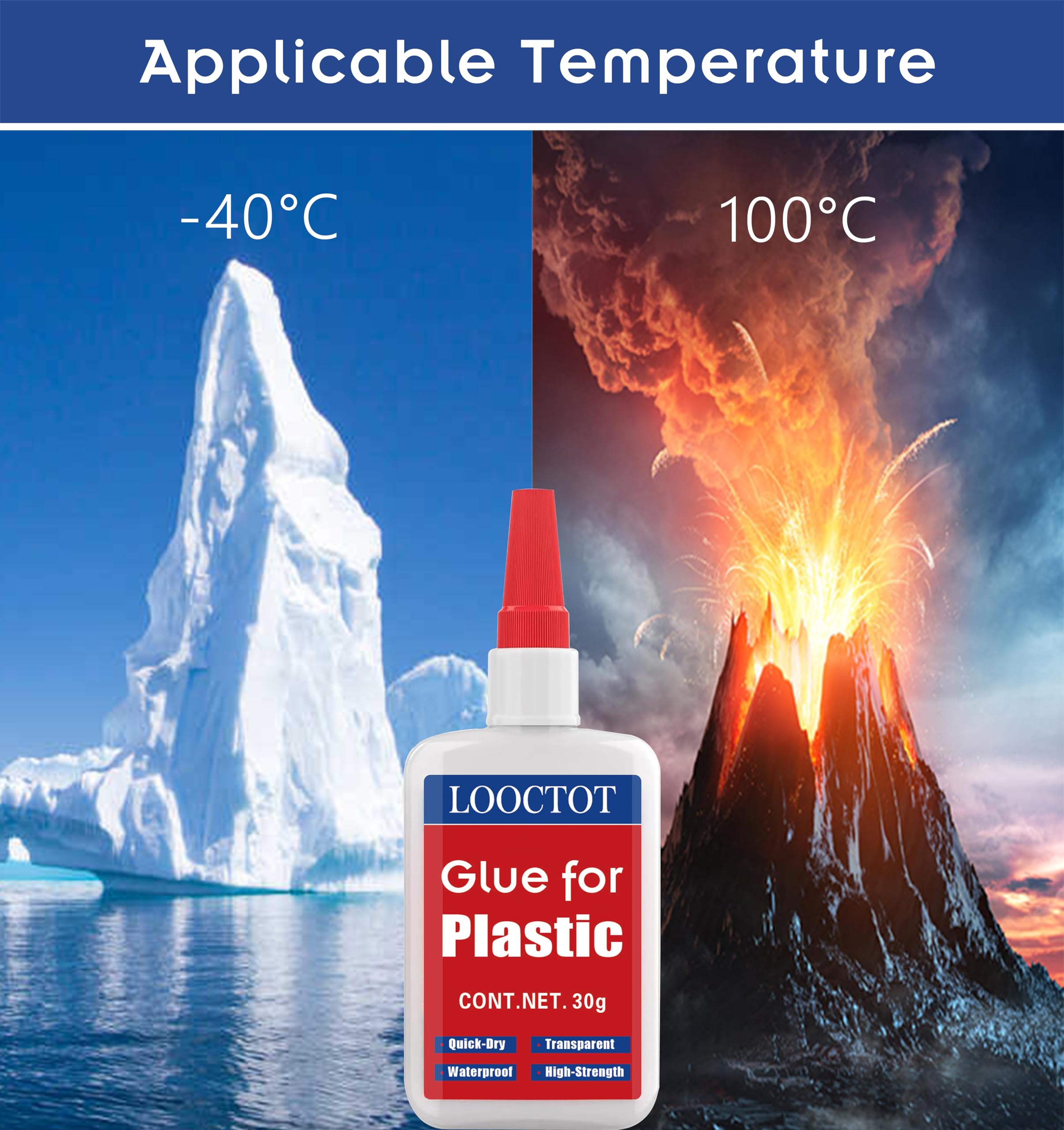 LOOCTOT transparent adhesive blends with any plastic color.