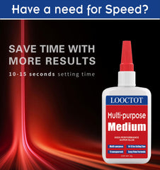 LOOCTOT waterproof CA glue forms durable bonds after 24 hours.