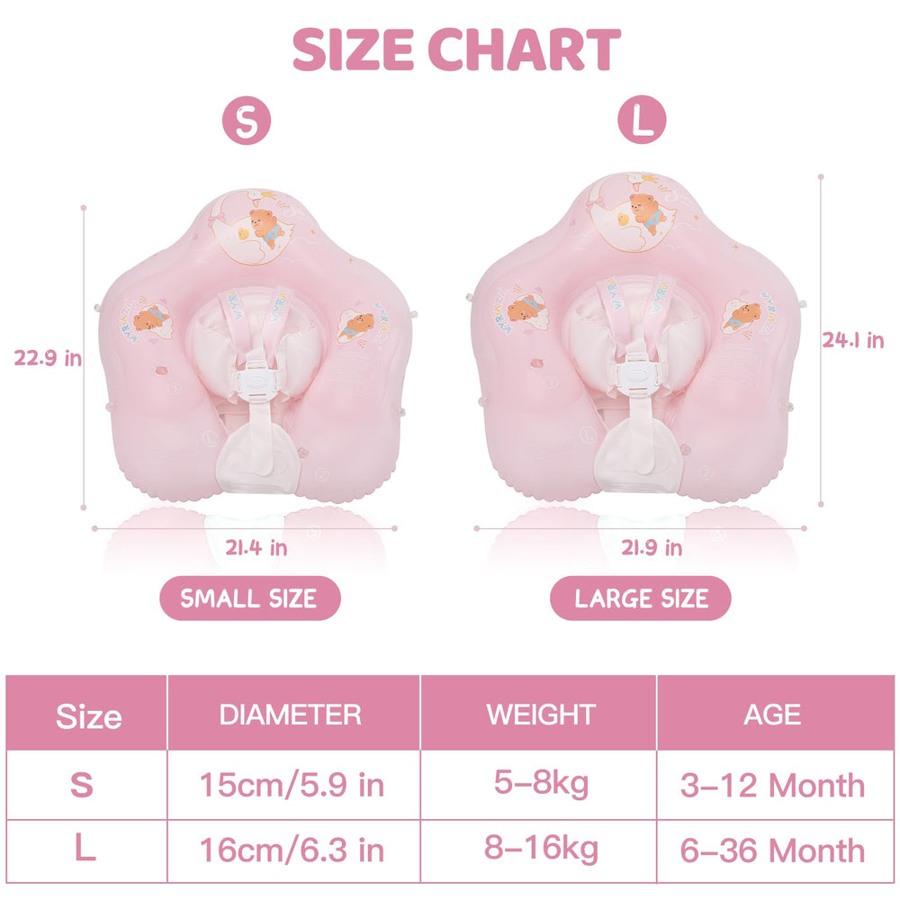 LOOWARTS adjustable straps secure the infant position during splash sessions