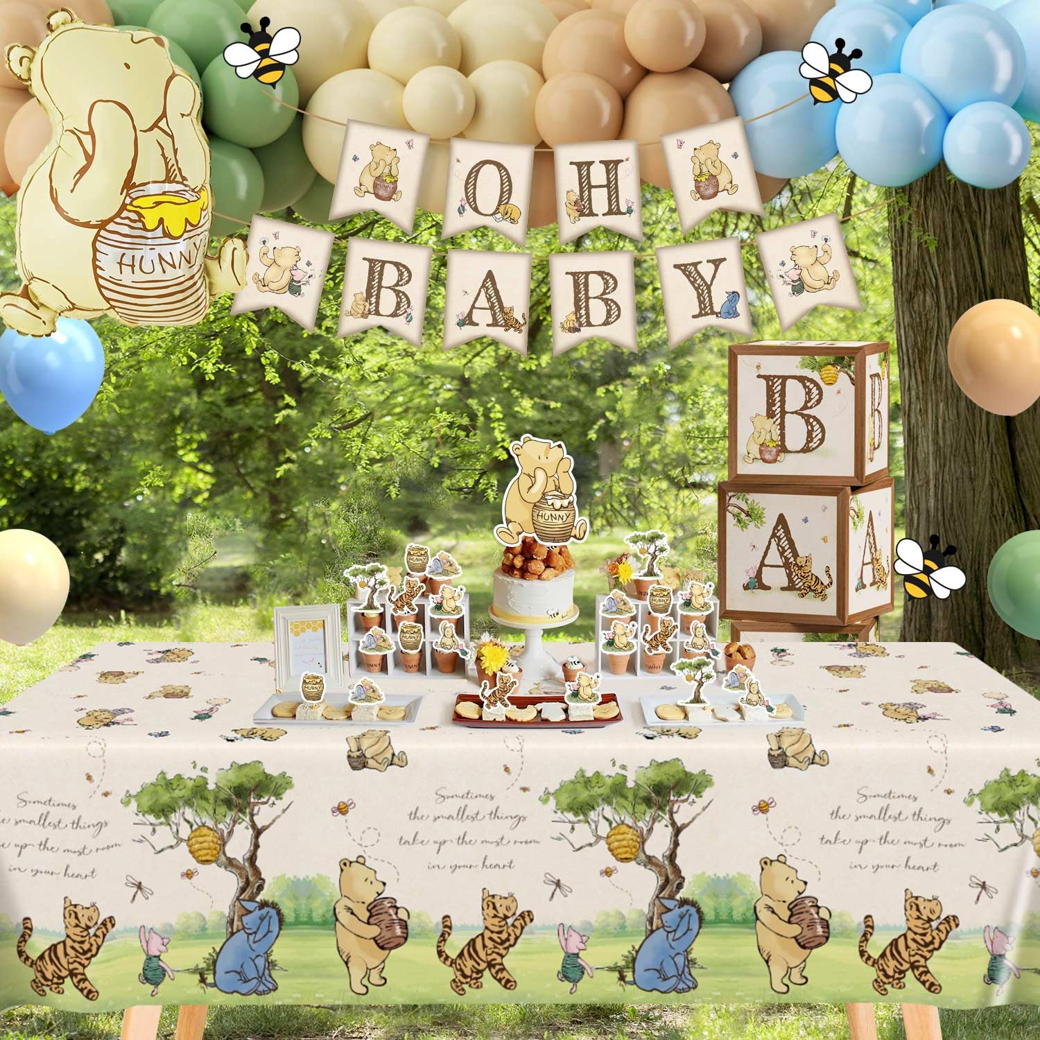 Lopeastar neutral Winnie tablecloth complements vintage decor palette