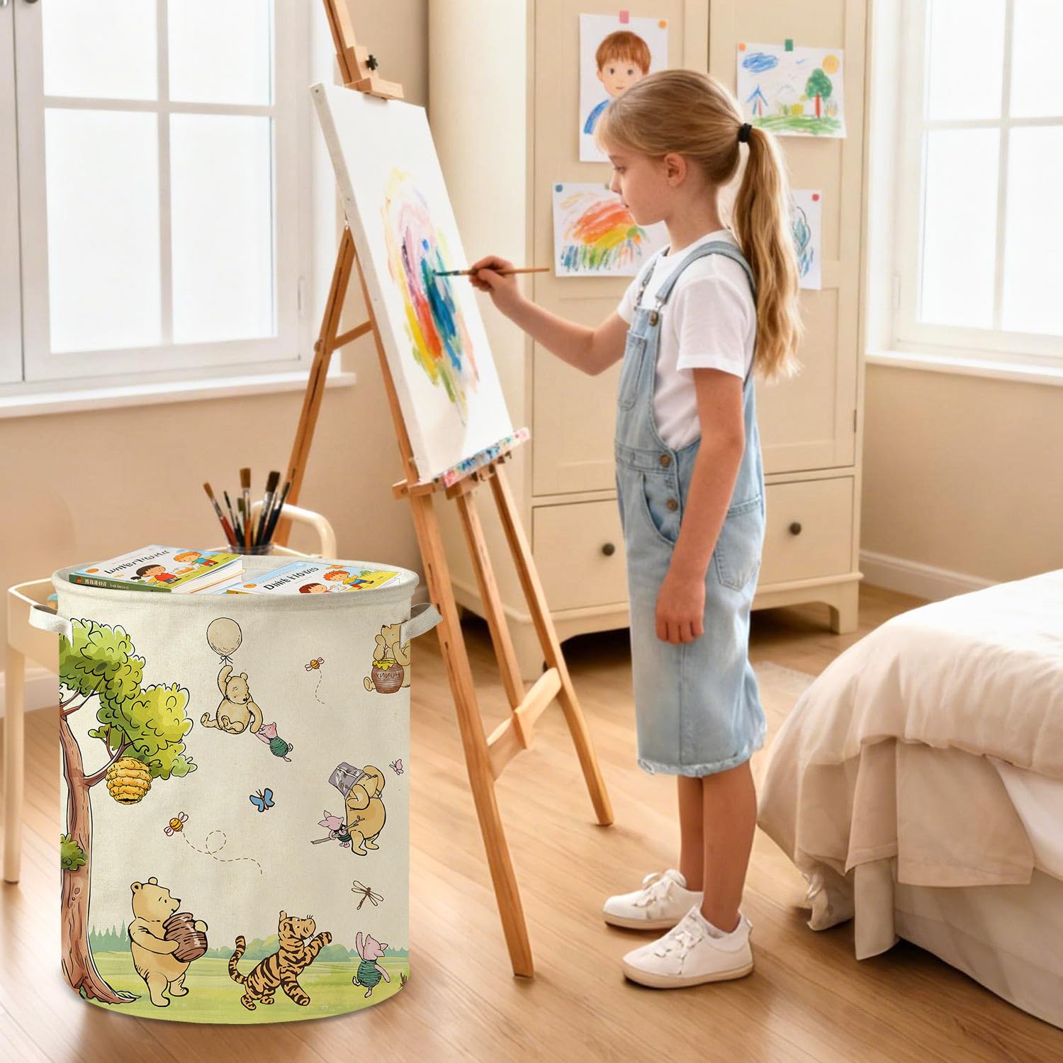 Lopeastar Winnie Bear design adds charm while keeping nursery organized.