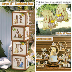 Lopeastar Winnie banner sets a cohesive baby shower theme
