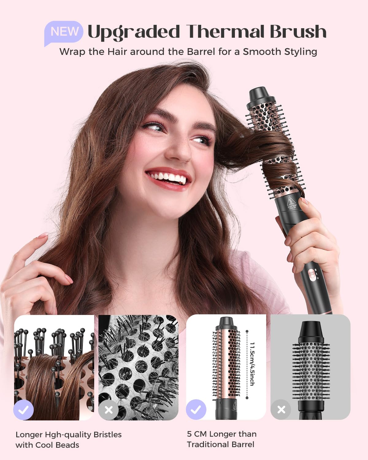 Lopeie 5-in-1 wand curling set includes clips and comb for easy setup.