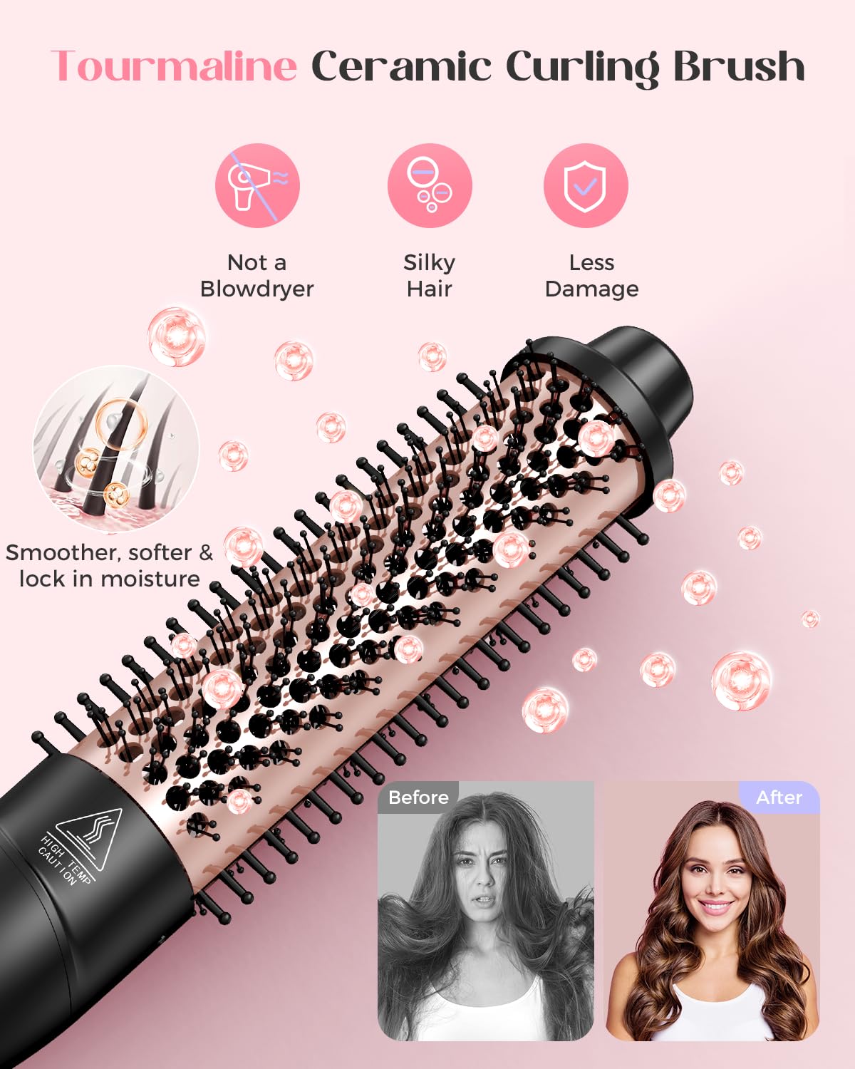 Lopeie 5-in-1 wand curling set thermal brush for smooth volume and shine.