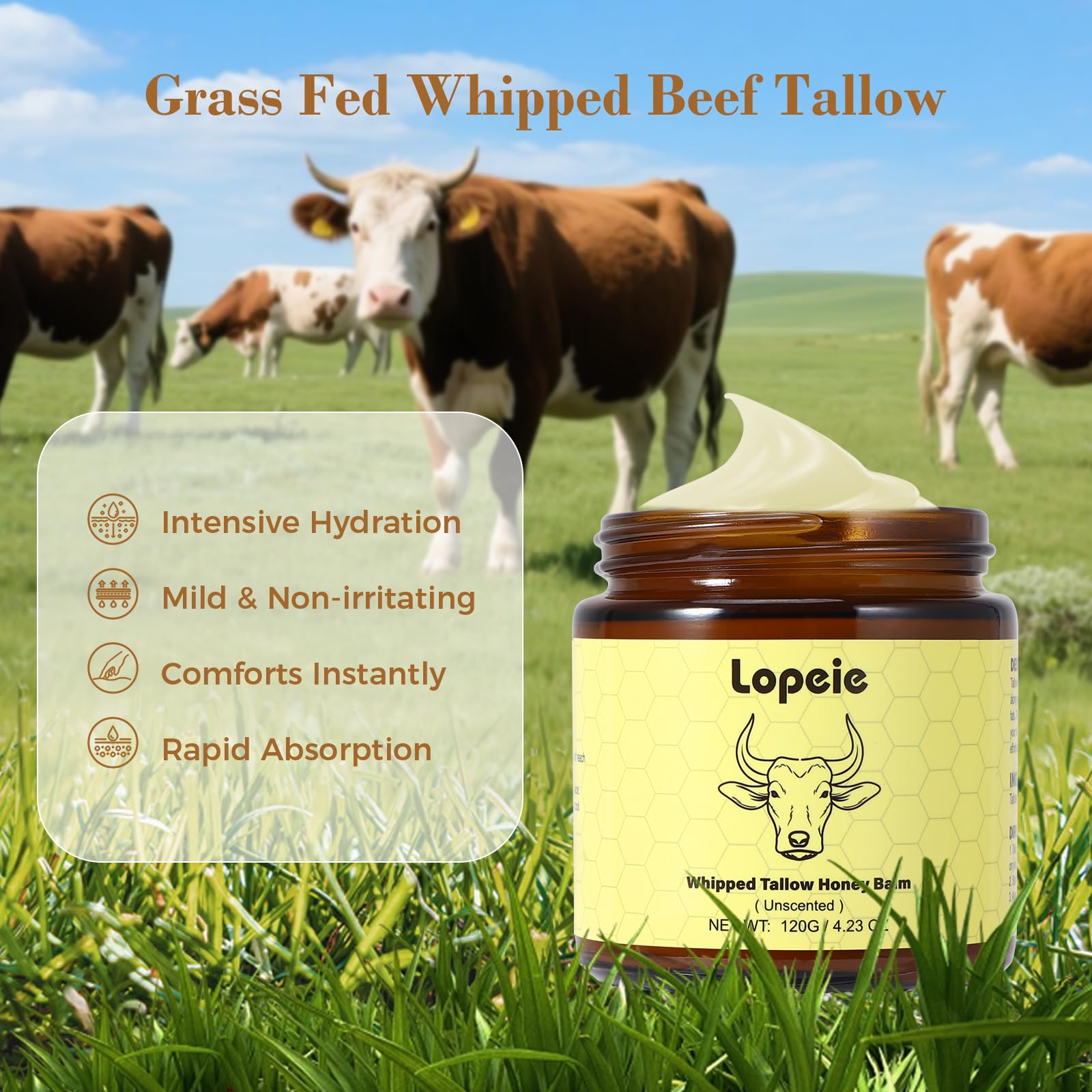 Lopeie unscented packaging suited for sensitive skin users.