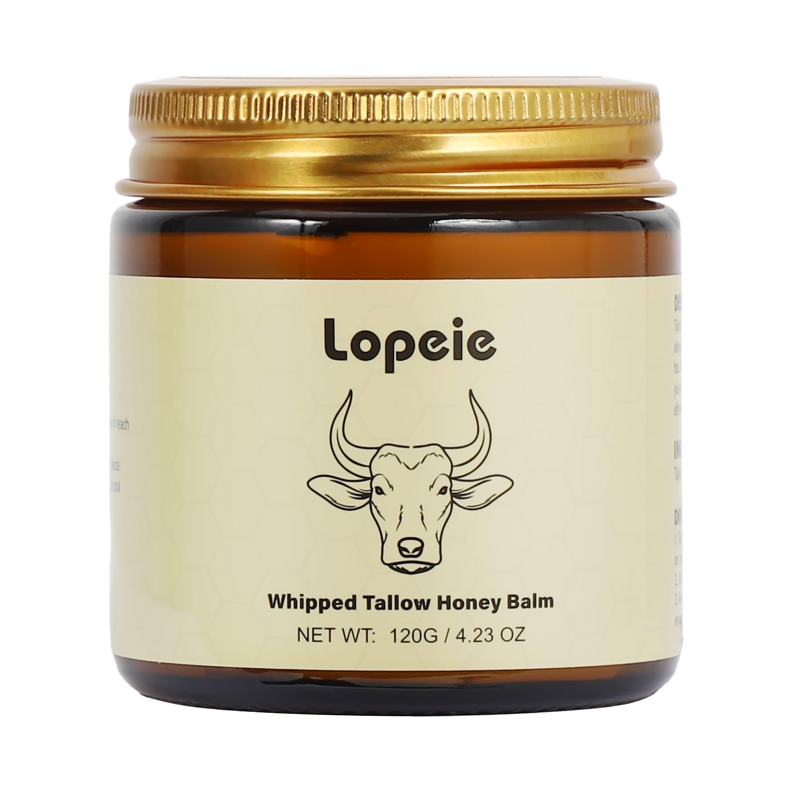 Lopeie whipped beef tallow balm in lavender jar provides long-lasting hydration.