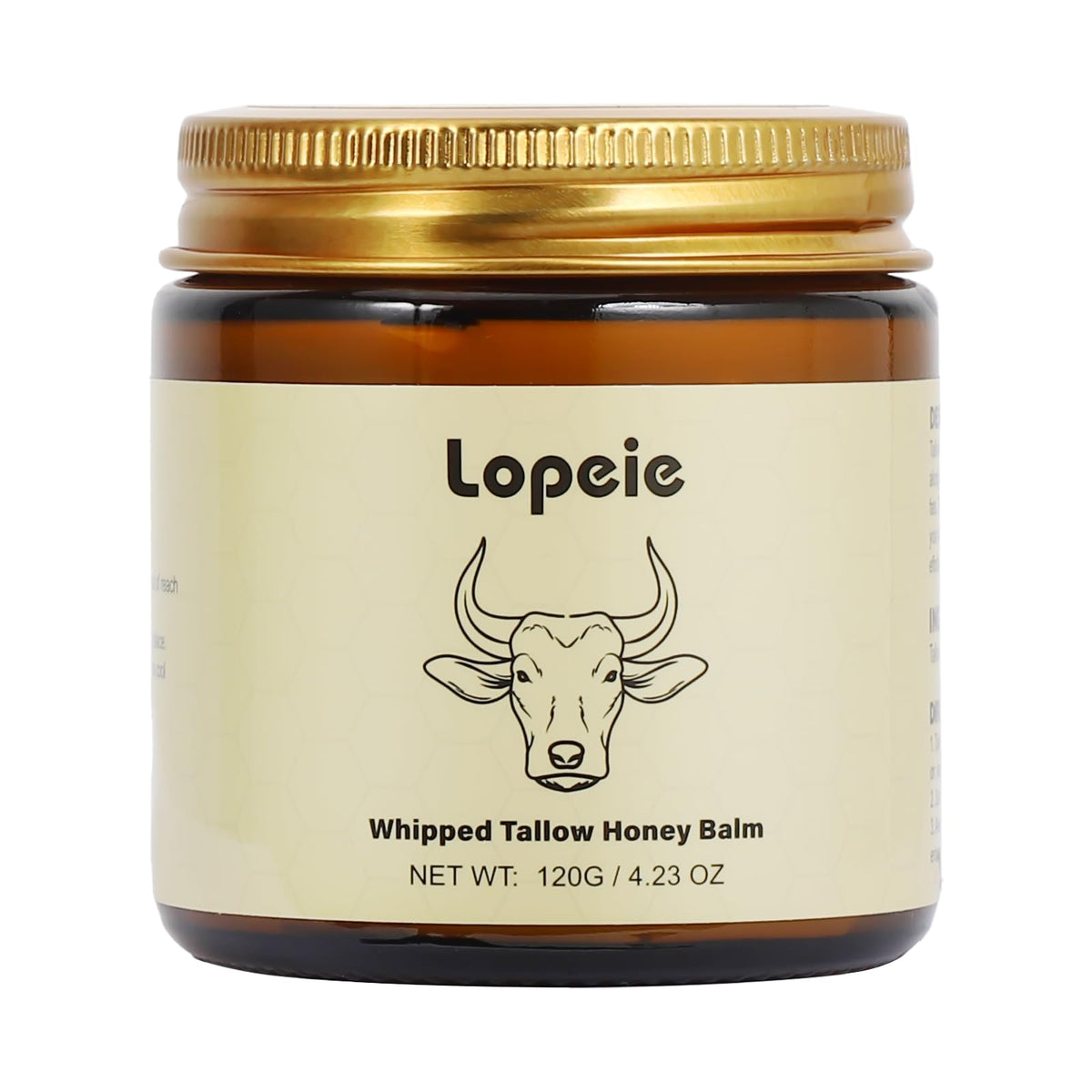 Lopeie whipped beef tallow balm in lavender jar provides long-lasting hydration.