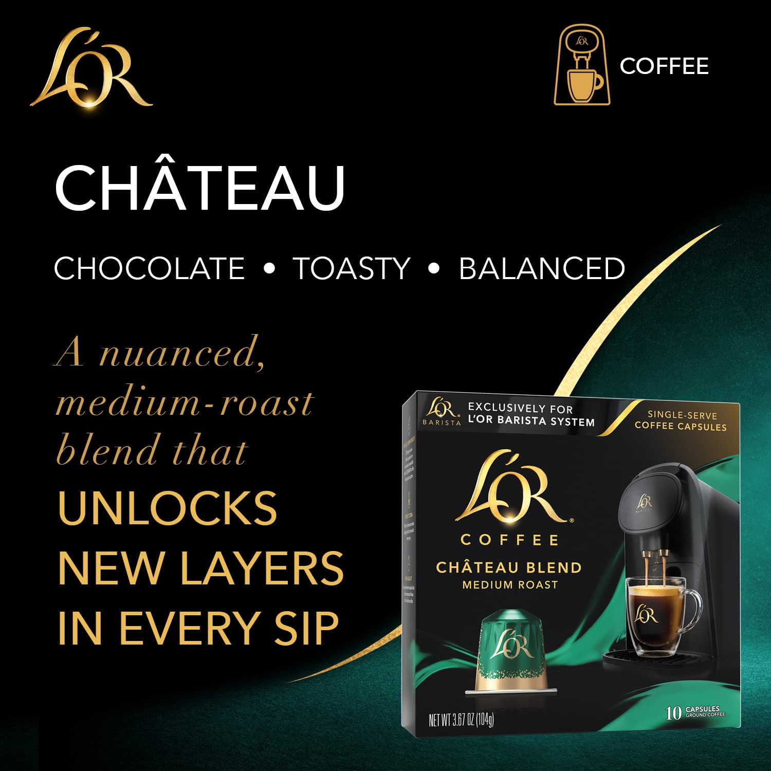L'OR Arabica blend delivers smooth, full-bodied espresso notes