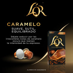 L'OR barista system compatibility with a compatible capsule in view.
