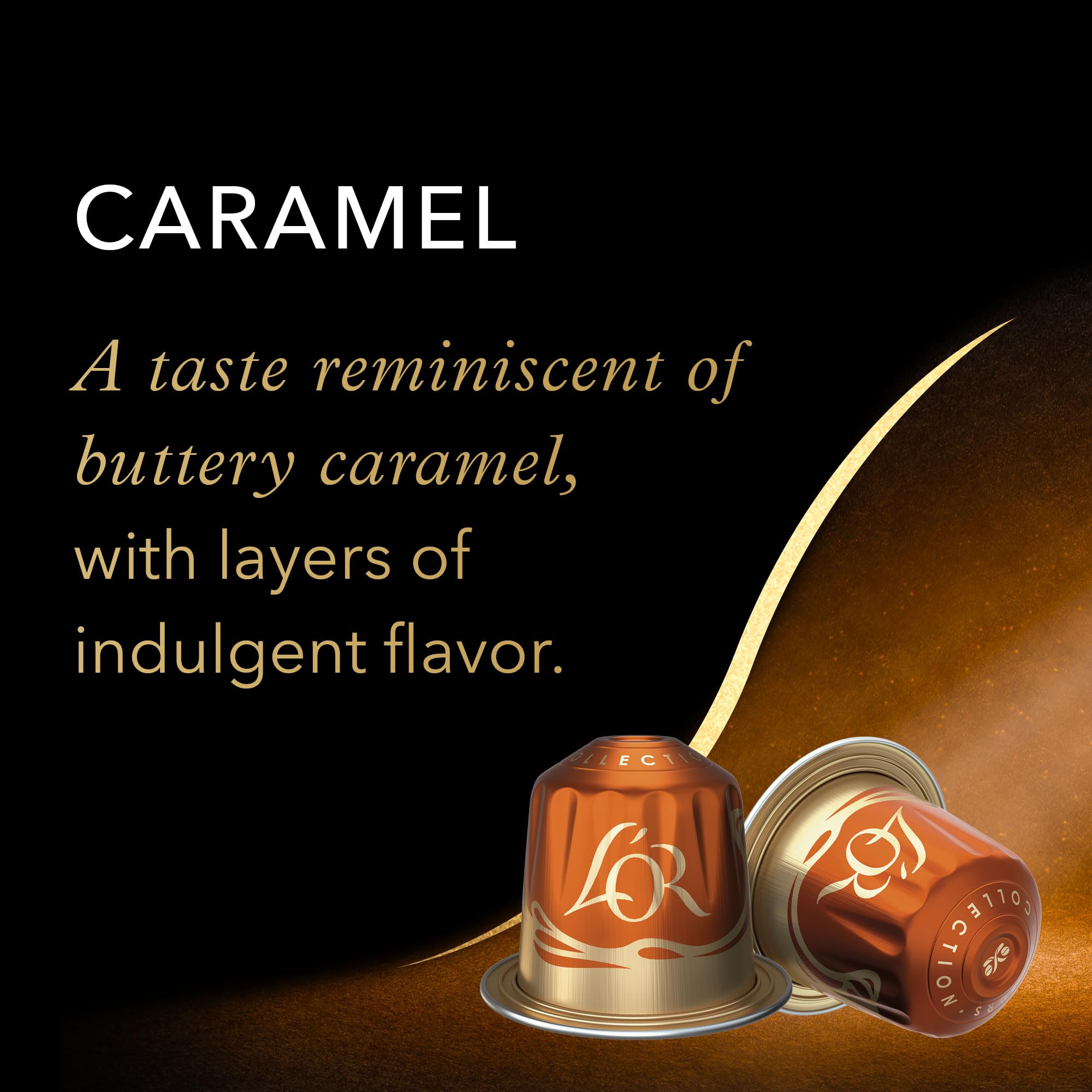 L'OR caramel espresso capsules with silky sweetness and versatility
