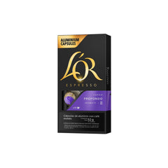 L'OR Profondo Lungo aluminum capsule ready for single-serve brewing