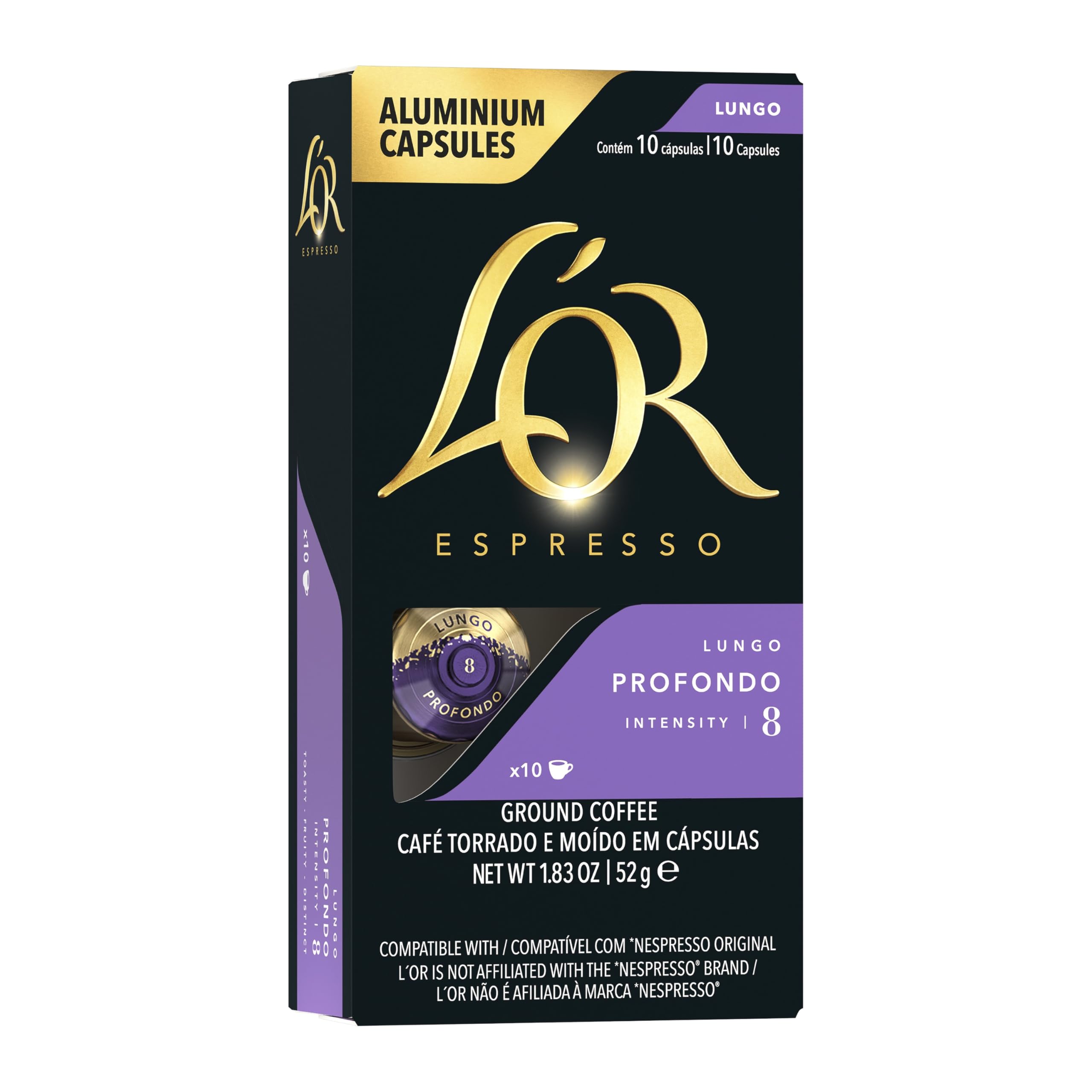 L'OR Profondo Lungo packaging preserves freshness and premium appeal