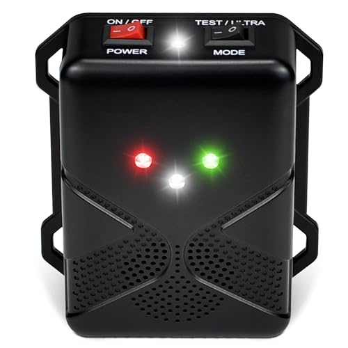 Loraffe battery-powered deterrent with flashing LEDs for vehicles and storage areas