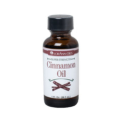 LorAnn Oils Cinnamon Oil bottle close-up for bold candy flavoring.