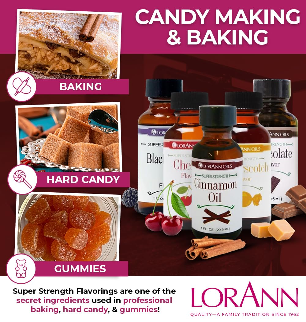 LorAnn Oils cinnamon hard candy crafting scene for intense flavor.