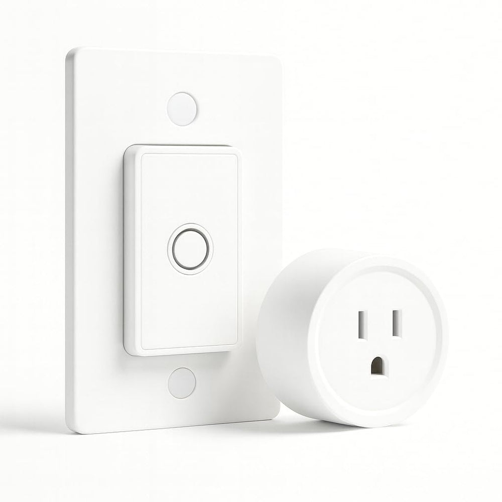 LoraTap remote outlet wall switch in use for easy lighting control.