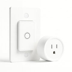 LoraTap remote outlet wall switch in use for easy lighting control.