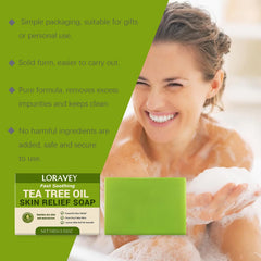 Loravey Antifungal Relief Soap Bar lather demonstrates a rich, cleansing texture for refreshed skin.