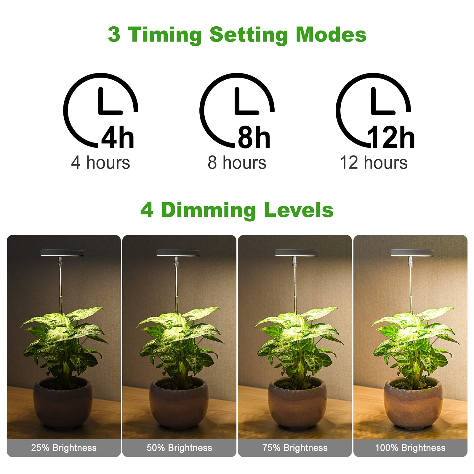 LORDEM grow light height adjustable to fit plant height.